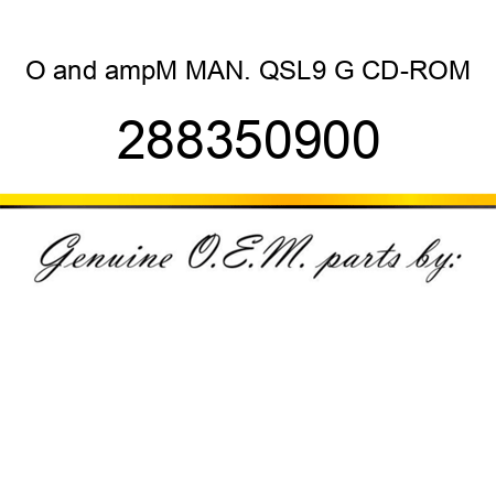 O&ampM MAN. QSL9 G CD-ROM 288350900