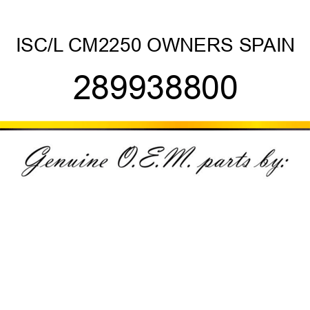 ISC/L CM2250 OWNERS SPAIN 289938800