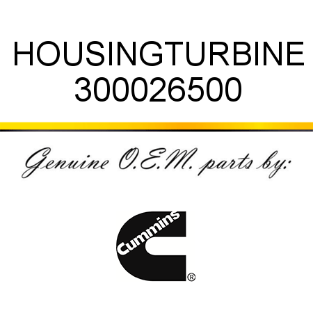 HOUSING,TURBINE 300026500