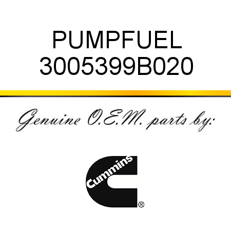 PUMP,FUEL 3005399B020