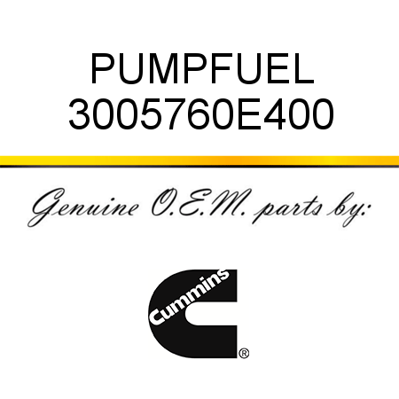 PUMP,FUEL 3005760E400