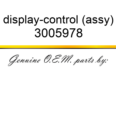 display-control (assy) 3005978