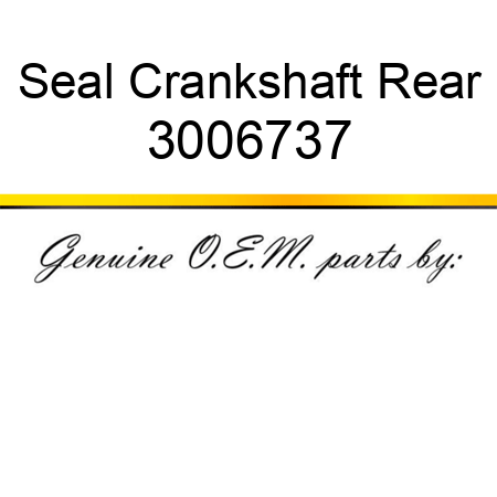 Seal Crankshaft Rear 3006737