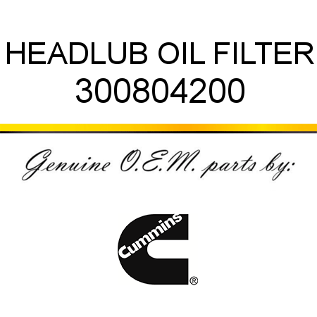 HEAD,LUB OIL FILTER 300804200