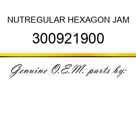 NUT,REGULAR HEXAGON JAM 300921900