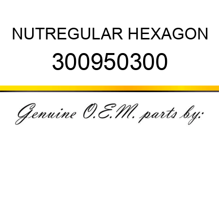 NUT,REGULAR HEXAGON 300950300