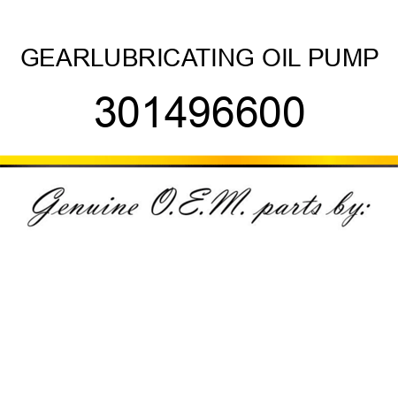 GEAR,LUBRICATING OIL PUMP 301496600