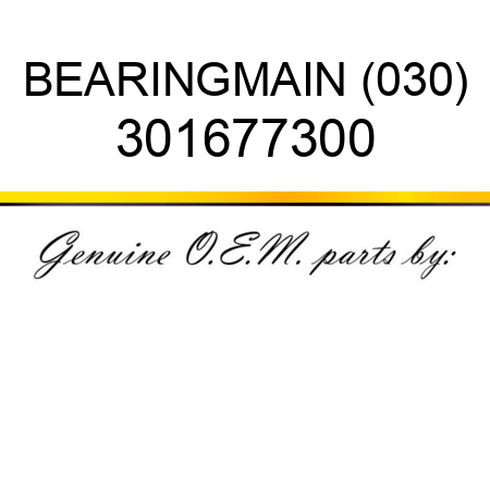 BEARING,MAIN (030) 301677300