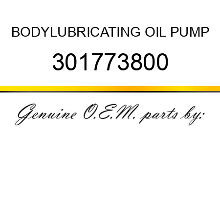 BODY,LUBRICATING OIL PUMP 301773800