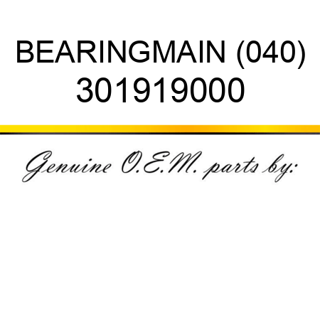 BEARING,MAIN (040) 301919000