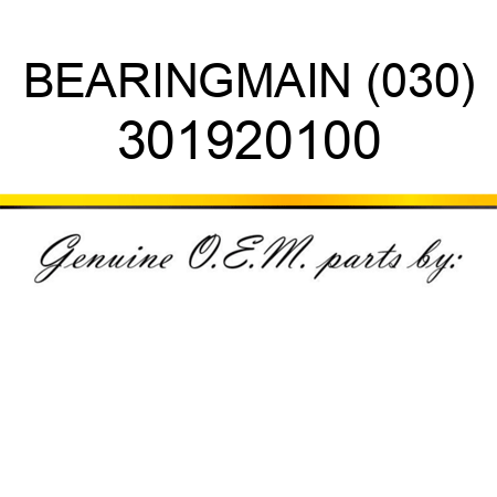 BEARING,MAIN (030) 301920100