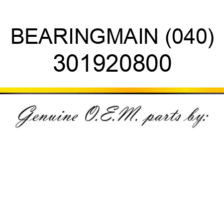 BEARING,MAIN (040) 301920800