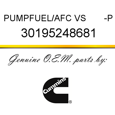 PUMP,FUEL/AFC VS       -P 30195248681