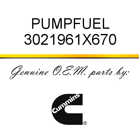 PUMP,FUEL 3021961X670