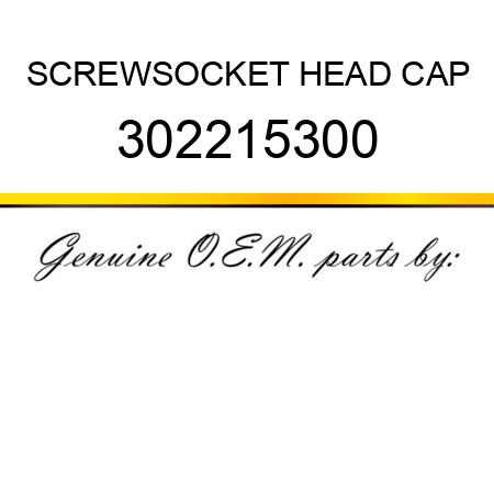 SCREW,SOCKET HEAD CAP 302215300