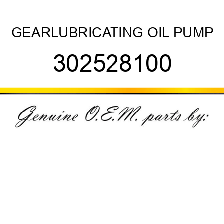 GEAR,LUBRICATING OIL PUMP 302528100
