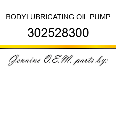 BODY,LUBRICATING OIL PUMP 302528300