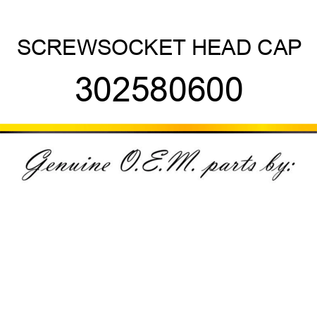 SCREW,SOCKET HEAD CAP 302580600