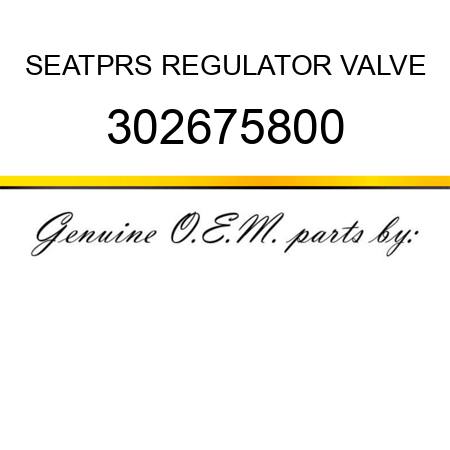 SEAT,PRS REGULATOR VALVE 302675800