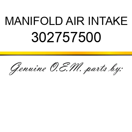 MANIFOLD AIR INTAKE 302757500