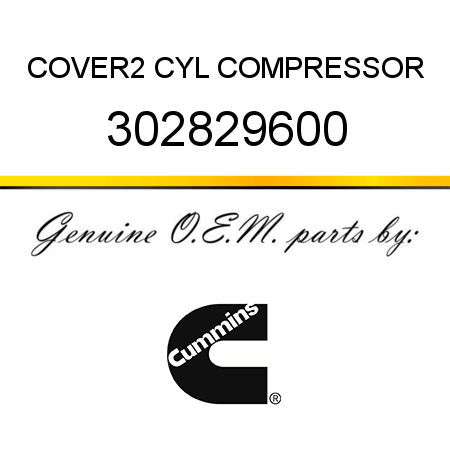 COVER,2 CYL COMPRESSOR 302829600