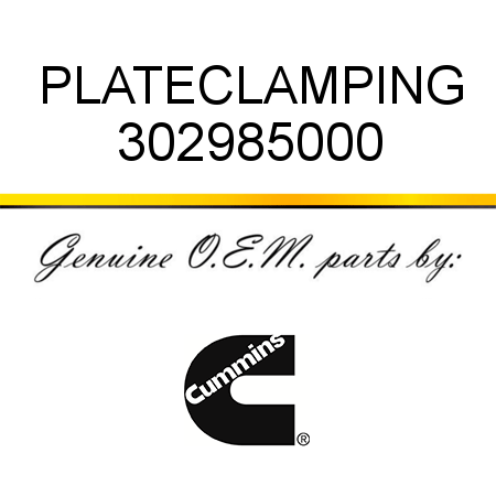 PLATE,CLAMPING 302985000