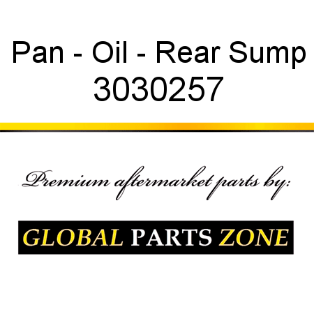 Pan - Oil - Rear Sump 3030257