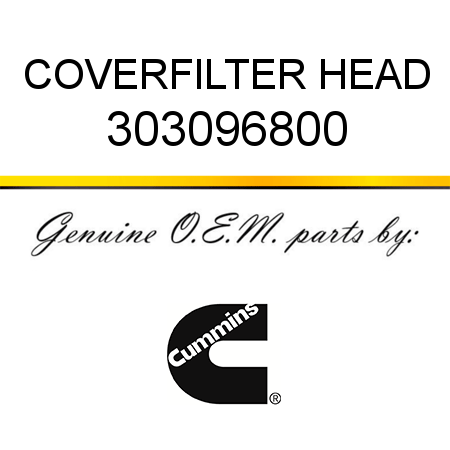 COVER,FILTER HEAD 303096800