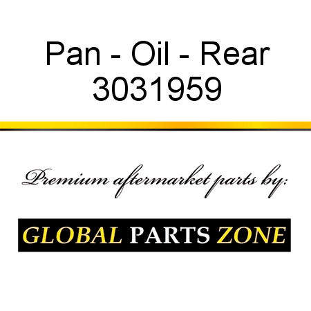 Pan - Oil - Rear 3031959