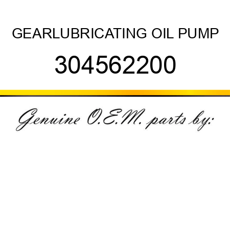 GEAR,LUBRICATING OIL PUMP 304562200