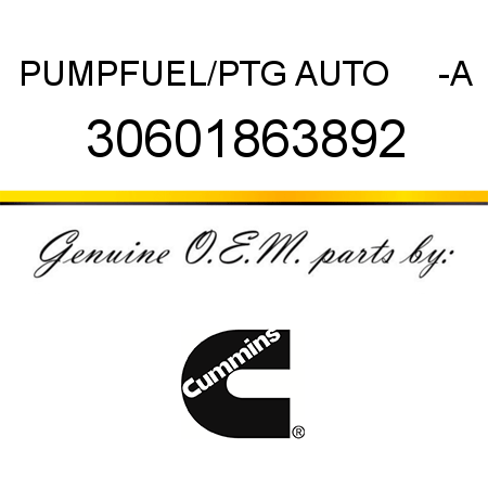 PUMP,FUEL/PTG AUTO     -A 30601863892