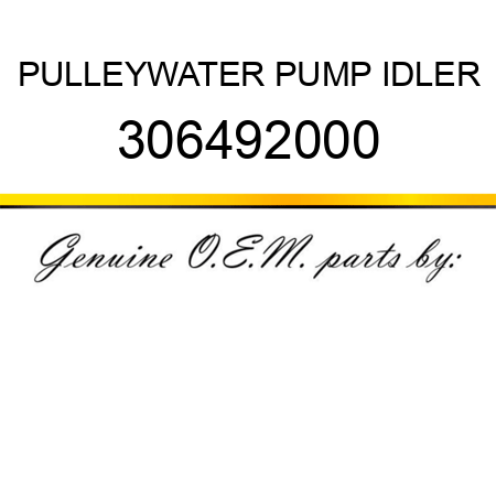 PULLEY,WATER PUMP IDLER 306492000