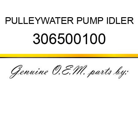 PULLEY,WATER PUMP IDLER 306500100