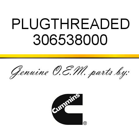 PLUG,THREADED 306538000