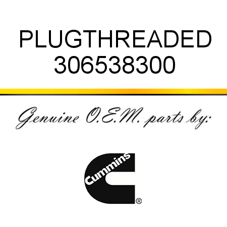 PLUG,THREADED 306538300