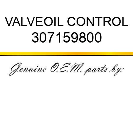 VALVE,OIL CONTROL 307159800