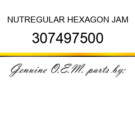 NUT,REGULAR HEXAGON JAM 307497500