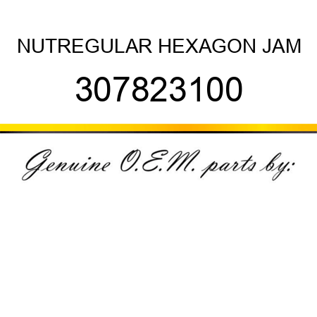 NUT,REGULAR HEXAGON JAM 307823100