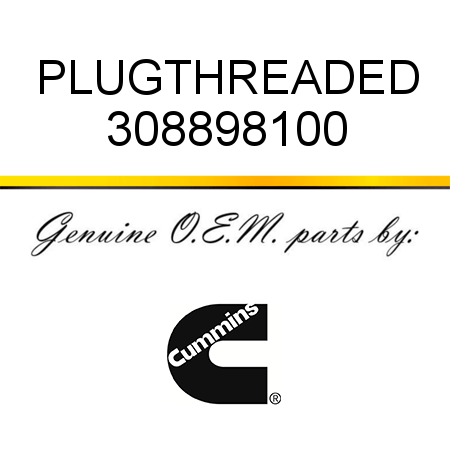 PLUG,THREADED 308898100