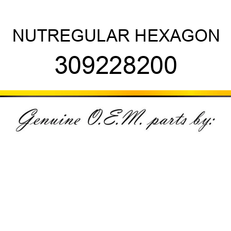 NUT,REGULAR HEXAGON 309228200