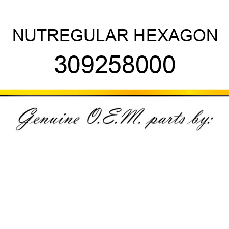 NUT,REGULAR HEXAGON 309258000