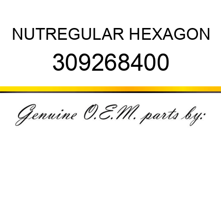 NUT,REGULAR HEXAGON 309268400