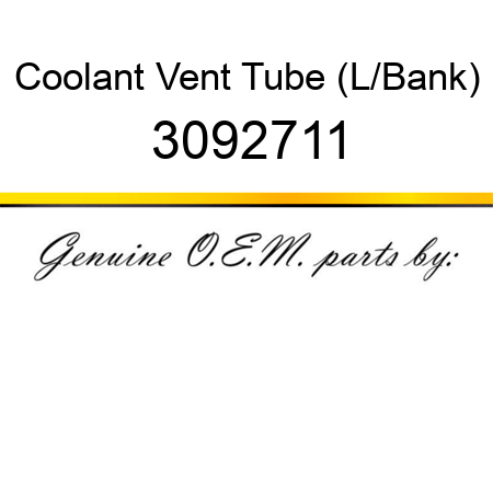 Coolant Vent Tube (L/Bank) 3092711