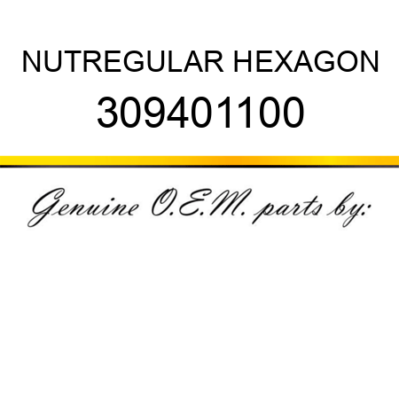 NUT,REGULAR HEXAGON 309401100