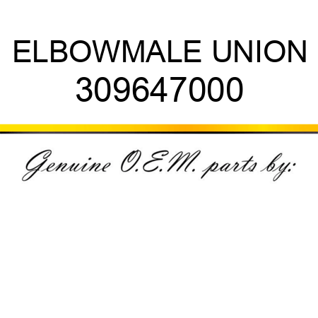 ELBOW,MALE UNION 309647000