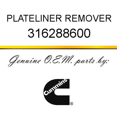 PLATE,LINER REMOVER 316288600