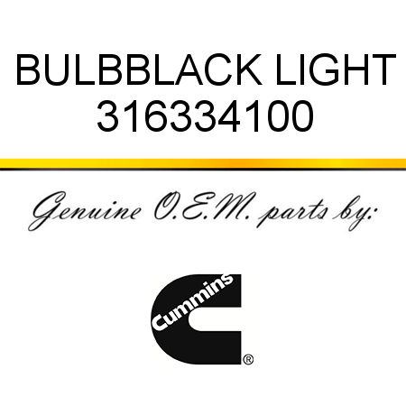 BULB,BLACK LIGHT 316334100