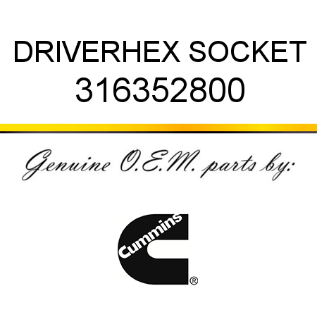 DRIVER,HEX SOCKET 316352800