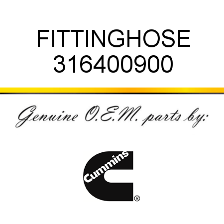 FITTING,HOSE 316400900