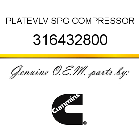 PLATE,VLV SPG COMPRESSOR 316432800